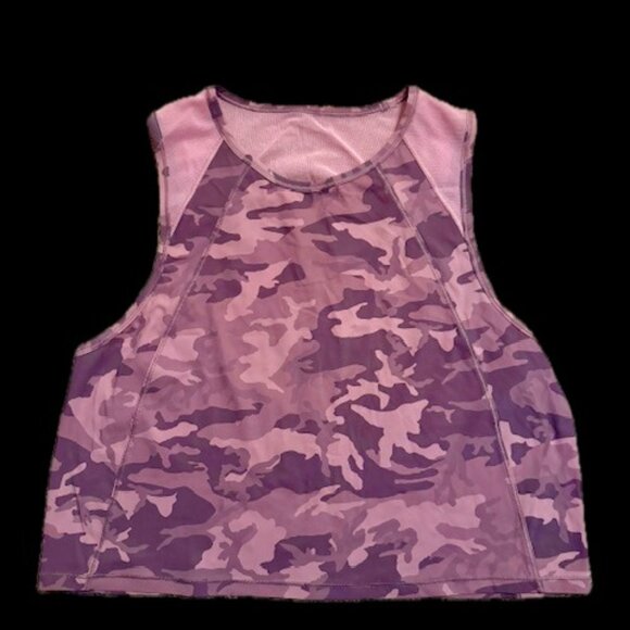 Lululemon Pink Camo Sleeveless Mesh Top Womens Size 6 - Picture 1 of 4